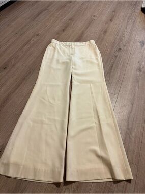 Chloe Cream Wide-Leg Women's Pants in porcelain size 38